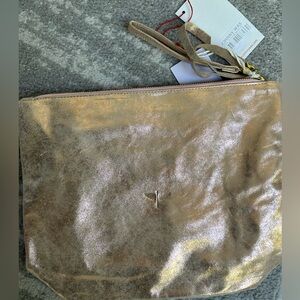 Johnny Was Metallic Leather Clutch